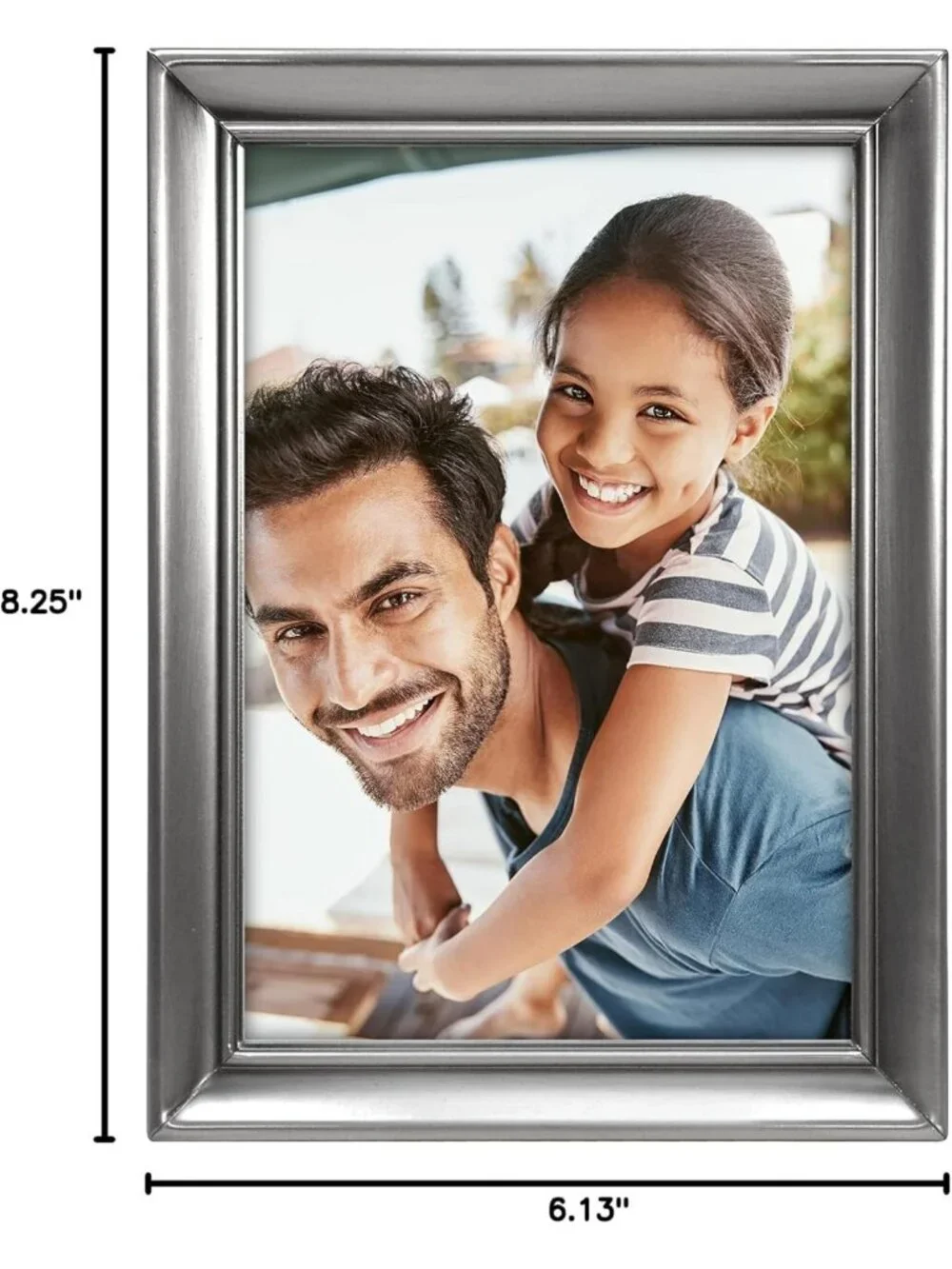 Elegant Pewter Metal Picture Frame, 5x7, Silver Finish, Stylish Home Decor